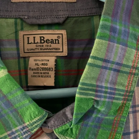 L.L. Bean Multicolor Plaid Button Down Shirt Size XLR - Picture 2 of 3